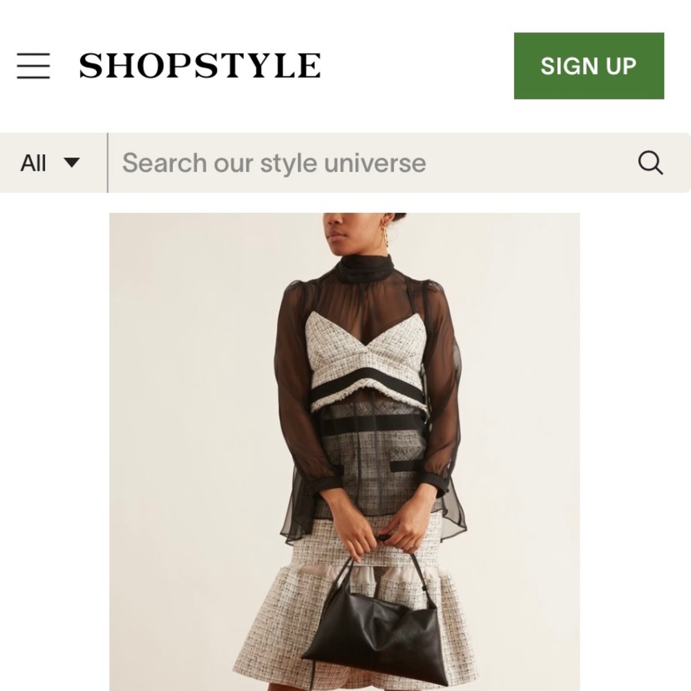 Sacai Summer Tweed Top over Sheer Blouse